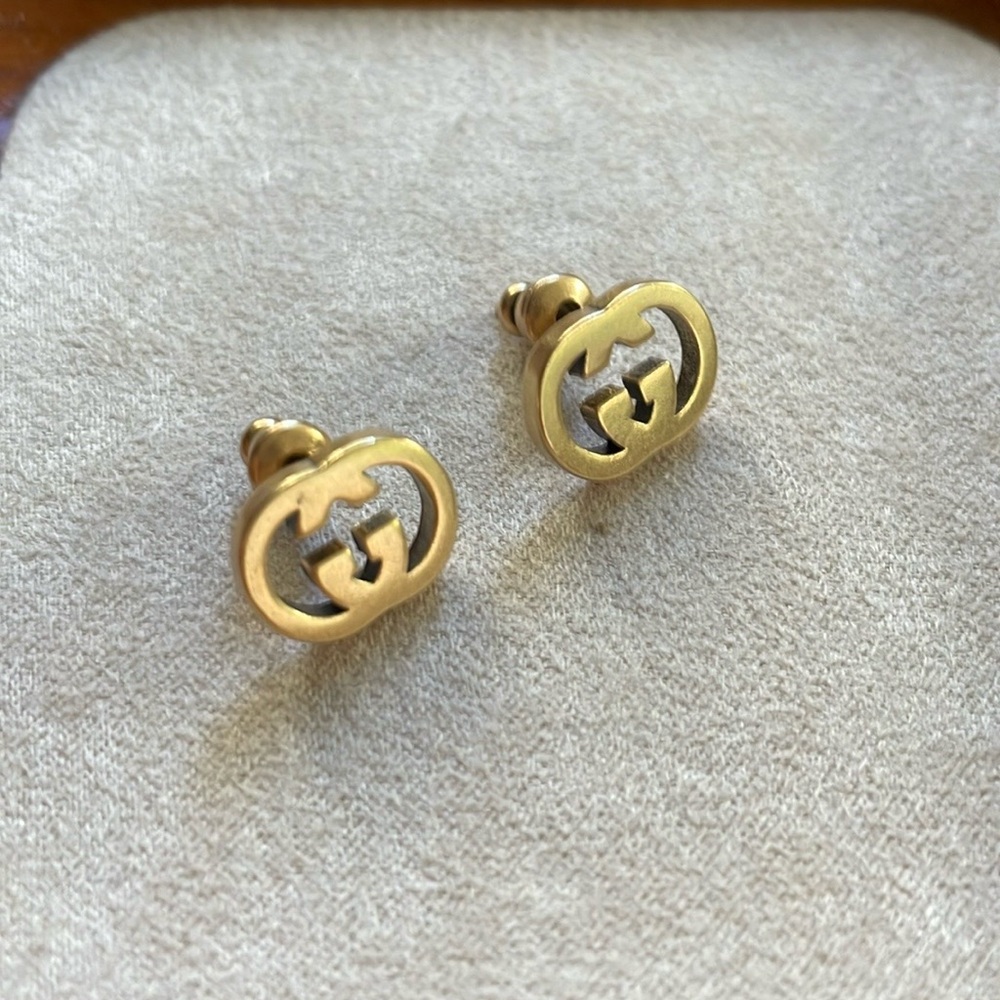 Gucci Gold Logo Earrings